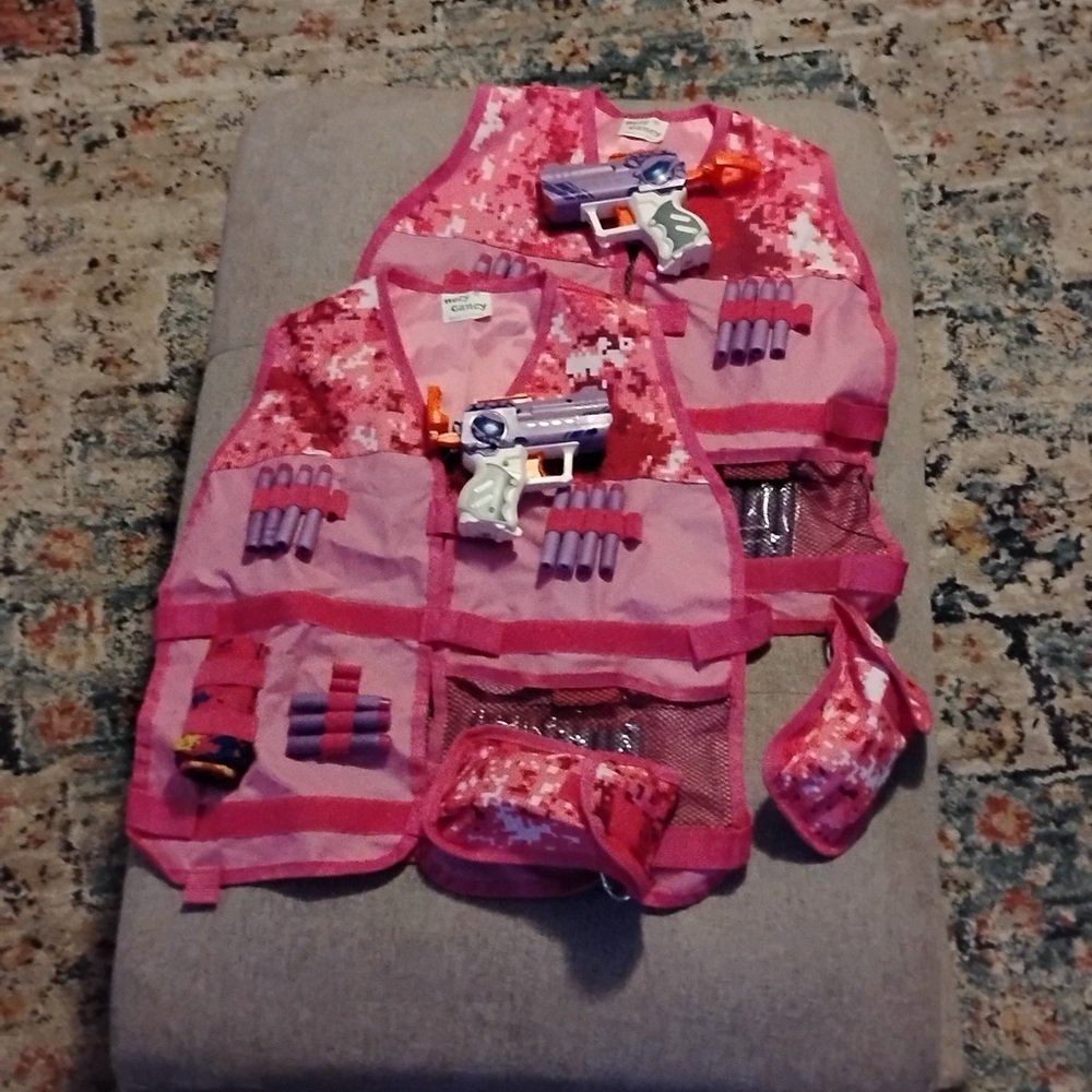 Kids tactical vest and nerf gun set